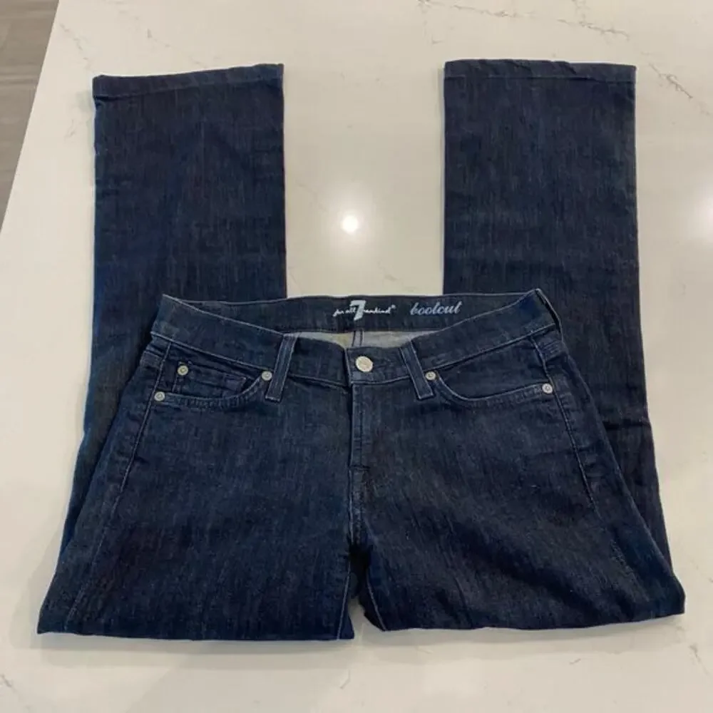 7 for all Mankind Blue Bootcut Jeans with Rhinestones‎ Bling Size 26
